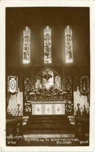 REAL PHOTO POSTCARD THE ALTER, ST JOHN THE DIVINE CHURCH, BALHAM, LONDON, SURREY - Picture 1 of 2