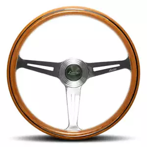 Luisi Montecarlo 390 Steering Wheel Wooden Mahogany Polished Spokes 390mm Italy - Picture 1 of 14
