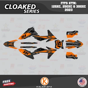 Graphics Kit for KTM 2-stroke 125XC, 250XC 300XC (2023) Cloaked - ORANGE-SHIFT - Picture 1 of 6
