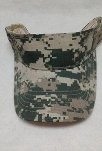 Digital Camouflage Print Unisex Visor with Hook and Loop Adjustable Strap - Picture 1 of 2
