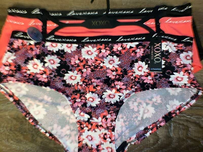 XOXO ~ Womens Brief Underwear Panties Polyester Blend 3-Pair ~ 1X - Image 1 of 4