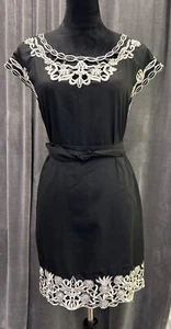 Twenty One Embroidered Black Boho Hippie Dress Sz M - Picture 1 of 6