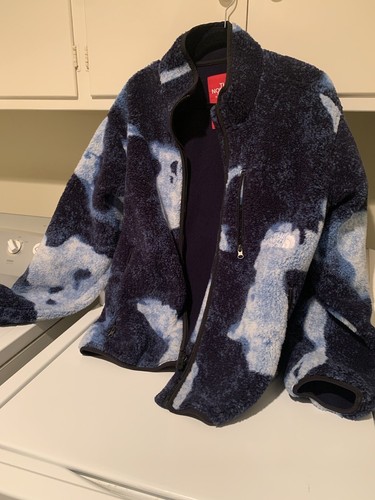 SUPREME x TNF THE NORTH FACE GIACCA PILE DENIM SBIANCATO LARGE (FW21)
