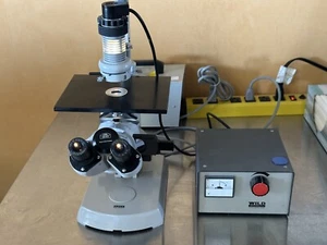 Vintage Carl Zeiss Inverted Microscope with Phase Contrast - Picture 1 of 11