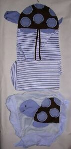 Kids Line Blue Brown Nursery Turtle Hanging Closet Diaper Holder & Laundry Bag
