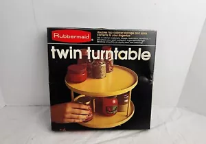 Rubbermaid Twin Turntable Storage - 10 in, New in Box, Vintage, ca 1980, Almond - Picture 1 of 3