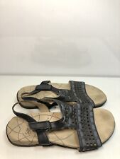 Sanita Danish Black Leather Ankle Strap Casual Open Sandals Women Sz 38EU/7.5US