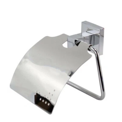 Porta rotolo x carta igienica in acciaio fissaggio con o senza viti arredo bagno - Immagine 1 di 4