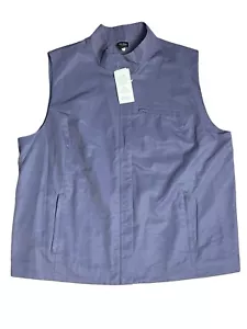 Eileen Fisher 1X Purple Full Zip Stand Collar Dusk Vest Sleeveless Pocket Jacket - Picture 1 of 10