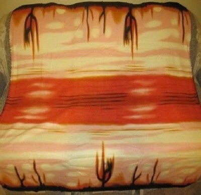 Nueva manta de regalo de lana polar diseño amanecer atardecer desierto suroeste foto Foto 1 de 3