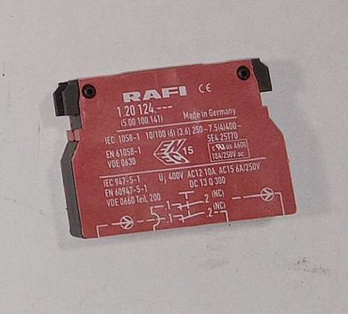 1 NEW RAFI 1.20.124 10 AMP 250 VOLT CONTACT BLOCK NNB ***MAKE OFFER ...