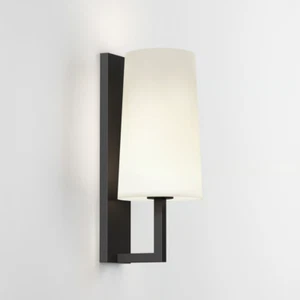 Astro Riva 350 Black Bathroom Wall Light and Shade - Picture 1 of 10