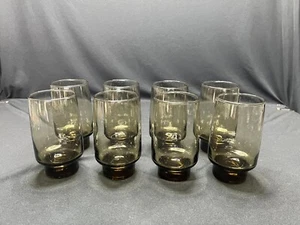 8 Vintage Drinking Glasses Tawny Brown 5.5" Ice Tea Water Glass - Picture 1 of 8
