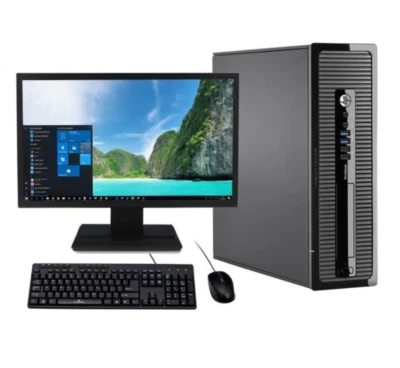 HP ProDesk 400 G1 SFF Computer & Monitor - i3 CPU Up to 4TB SSD Windows 11 - Image 1 of 4