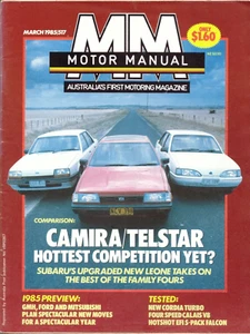 Motor Manual March 1985 #517 Mitsubishi Cordia Holden Camira Calais Ford Falcon - Picture 1 of 1