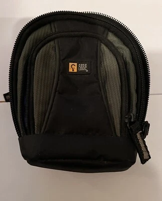 Case Logic 4"x 5 1/2" Camera Case Padded Black & Blue W/ Belt Loop/ 3 Zip Pouch - Image 1 of 3