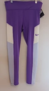 NEW NIKE GIRL'S DRI-FIT TROPHY TRAINING LEGGINGS PURPLE WHITE LARGE NWT - Picture 1 of 7
