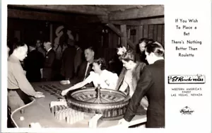 1940s RPPC Frashers NV Postcard El Rancho Hotel Las Vegas Casino Roulette Wheel - Picture 1 of 2