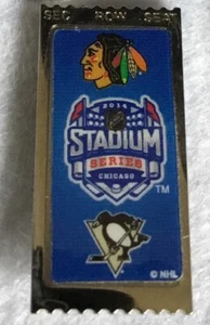 NHL 2014 Stadium Series Chicago Blackhawks vs Pittsburgh Penguins lapel pin #3 - Picture 1 of 1