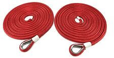 12mm Red Double Braid Polyester Mooring Ropes, 2 x 4 Mts, Stainless Steel Eye