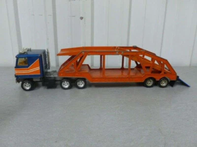 VINTAGE ERTL CHEVROLET CAR CARRIER HAULER TRUCK & TRAILER USA MADE !!RARE!! - Image 1 of 4