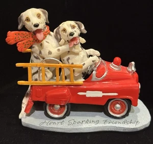 Dalmation Fire Truck Christmas Figure Dog Lovers Christmas Pacific Gifts 6" - Picture 1 of 16