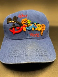 Disney World Embroidered Baseball Cap-Blue Denim/Chambray-Adult Size-1990s - Picture 1 of 6