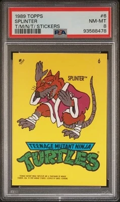 1989 Topps Teenage Mutant Ninja Turtles TMNT Stickers Splinter #6 Rookie PSA 8 - Image 1 of 2