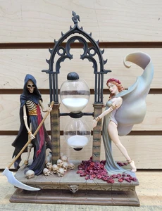 Franklin Mint Sands Of Destiny Hourglass Goth Skulls Death Beauty Scythe - Picture 1 of 6