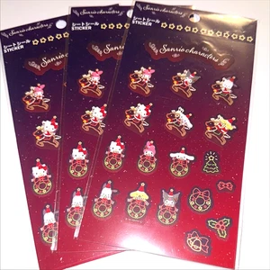Weihnachten Stickerbogen Sanrio Figuren Melodie Kuromi Hello Kitty Rentier - Bild 1 von 5