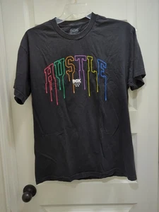VGUC DGK HUSTLE Black & Rainbow S/S Tee - Black - L - Picture 1 of 4