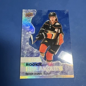 2021-22 Upper Deck Rookie Breakouts Trevor Zegras Rookie 16/100 #RB18 - Imagen 1 de 2