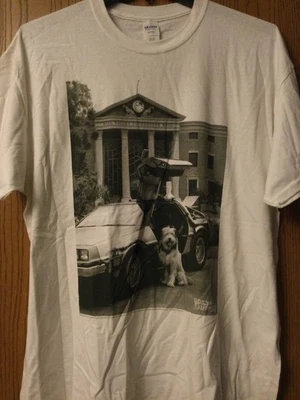 Regreso al Futuro - Imagen DeLorean frente al Ayuntamiento - Blanco - XL Foto 1 de 3