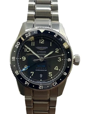 Reloj automático para hombre Longines Spirit Zulu Time L3.802.4.53.6 esfera negra Foto 1 de 4