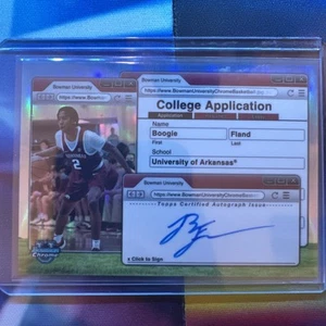 2024-25 Bowman Chrome U Boogie Fland aplicación universitaria en tarjeta automática Arkansas - Imagen 1 de 2
