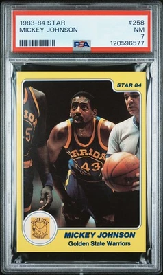 1983-84 Star - Mickey Johnson #258 Golden State Warriors PSA 7 - Image 1 of 2