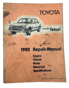 1982 Toyota Tercel Shop Manual Corolla Tercel Repair Service Book OEM Factory - Picture 1 of 12