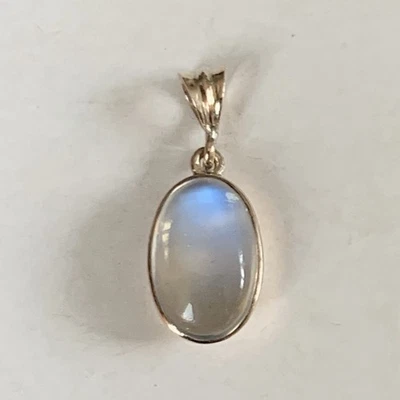 Colgante Cabujón Piedra Lunar Oro 9ct Antiguo Victoriano Ovalado 20mm Foto 1 de 4