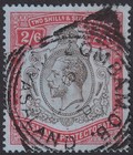 Nyasaland 1913 KGV 2sh6d Black and Red on Blue Used SG94 cat £32