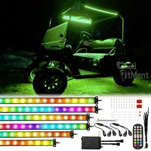 6PCS RGB LED Underglow Underbody System Neon Light Strip 12V-80V For Golf Carts - Bild 1 von 16