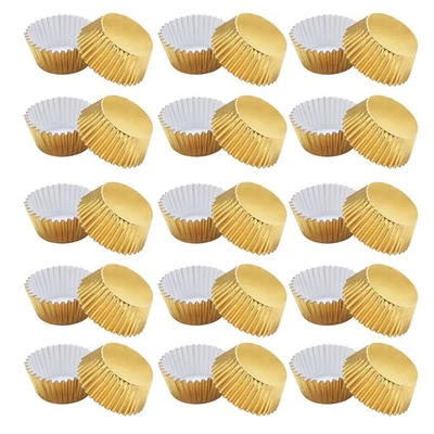  100 Pcs Muffinförmchen Aus Folie Cupcake Papier Goldene Muffinformen Paper - Bild 1 von 4