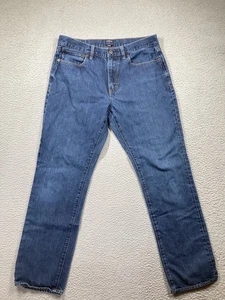 Jean homme J Crew 33x32 (32x30) bleu The Bleecker droit moyen délavé denim - Photo 1/15