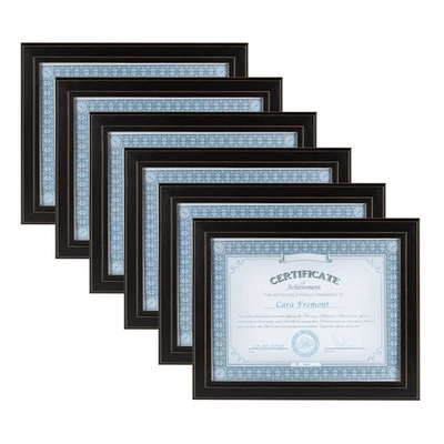 Document Frames 8.5x11 Solid Wood Distressed Black Pack of 6 Kieva Style - Image 1 of 4