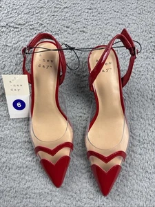 Un Nuevo Día Zapatos Mujer Talla 6 Eleanor Corazón Gatito Tacones Correa Transparente Elegante - Imagen 1 de 7