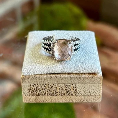 DAVID YURMAN Petite Wheaton Morganite Ring SZ 4.5 - Image 1 of 4
