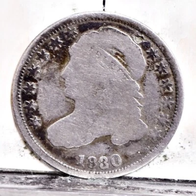 1830 Bust Dime - Small 10c - Good Details, Large divot 1:00 (#59531-L) - Image 1 of 4
