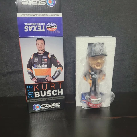 New 2018 Kurt Busch Commemorative Bobblehead Nascar Texas Motor Speedway Cover