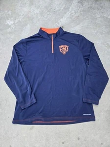 Chicago Bears Long Sleeve Majestic ThermaBase 1/4 Zip Pullover Size 2XL NFL - Picture 1 of 8