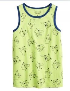 Pokemon Shirt Boys size 10 NEW Pikachu Tank Top Muscle Yellow T-Shirt NWT - Picture 1 of 5
