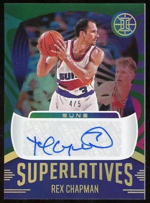 Rex Chapman 2020-21 Panini Illusions autografado #d /5 superlativos verdes sóis paralelos - Imagem 1 de 2